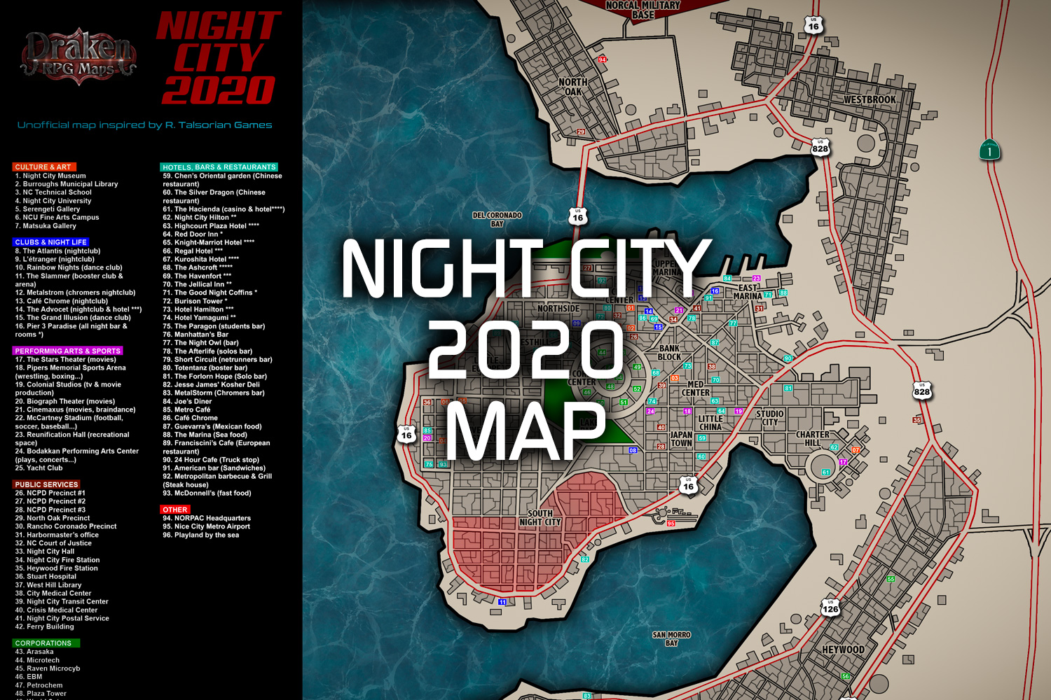 NIGHT CITY 2020 MAP
