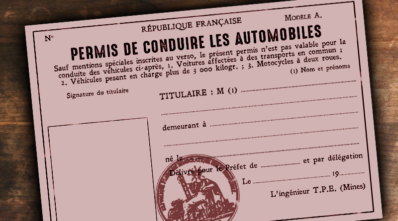 1920s FRENCH DRIVER’S LICENSE